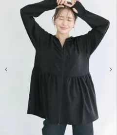 【Mサイズ】cocaUVカットティアードパーカー　ブラック