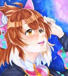 ウマ娘 ダンツフレーム 手描き アナログ 原画 イラスト ファンアート