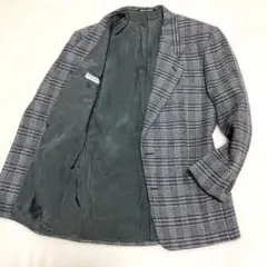 美品 ジョルジオアルマーニ テーラードジャケット ツイード チェック ウール L
