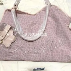 badblue トートバッグ 新品ピンク レオパード ヒョウ柄 bad blue