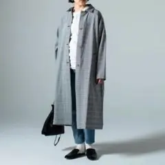 新品【koe】チェックロングコート　ロングシャツ　フリーサイズ　美品