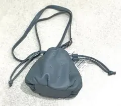 新品　くすみブルー　スタッズ　巾着バッグ　ショルダーバッグ