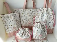 入園入学5点セット デコレクションズさんのミルキーラビット使用 ハンドメイド