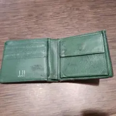 ダンヒル　グリーンレザー 二つ折り財布