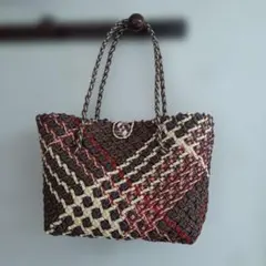 大きめのハンドメイドかごバッグ