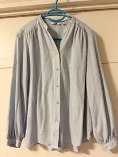 UNIQLO バンドカラーシャツ ライトブルー 長袖 S