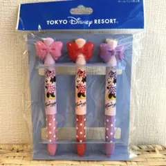 東京ディズニーリゾート　ミニーマウス　ボールペン2色、3本セット
