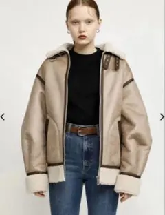 美品　SLY オーバーサイズ B3 ジャケット　スライ　ムートンコート　アウター