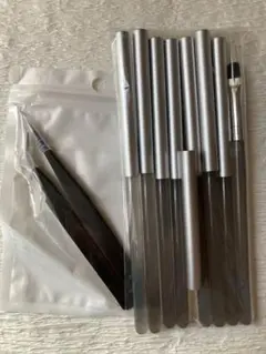 ネイルアートブラシセット 8本 ピンセット付き