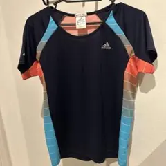 adidas CLIMACOOL Tシャツ M ネイビー/オレンジ