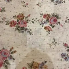 KOKKAの布　やや薄手薔薇の花とドット　幅110×260弱