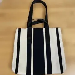 ZARA 白黒ストライプ柄 トートバッグ 2wayのサムネイル
