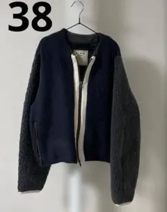 ブランバスク　BLANCbasque ノーカラーブルゾン　L 38