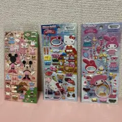 ハローキティ マイメロ ミニーマウス　きせかえシール 3枚セット