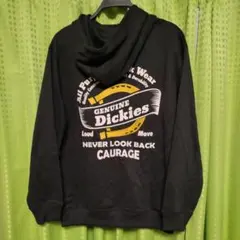 新品 Dickies ブラック パーカー バックプリントあり