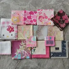 【美品　まとめ売り】ハンカチ セット 花柄 鳥柄　和柄　14枚セット