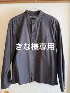無印良品 メンズ 長袖ボタン付きシャツ Sサイズ ブラック