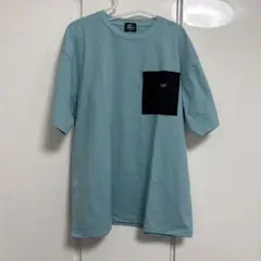 CAMP7 ポケット付き Tシャツ ライトブルー Lサイズ