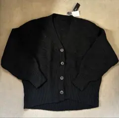 ウール混♪ボリュームスリーブカーデ♪黒♪フリーサイズ♪未使用♪