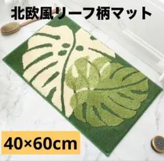 北欧風リーフ柄バスマット 吸水 トイレマット 室内ラグ 玄関マット 木の葉