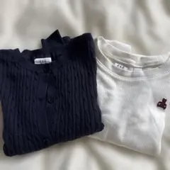 GAPロンT 白＆GAP KIDS ネイビー カーディガン XS