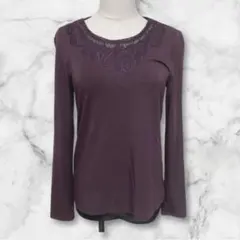 【美品】レリアン　ロシャスプルミエール　近年タグ　長袖カットソー　刺繍　花柄