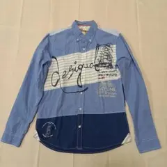 Desigual デシグアル 美品！ デザインシャツ ブルー サイズM