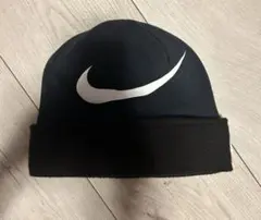 【00's】NIKE ビーニー　ニット帽　デカロゴ　古着　希少　vintage