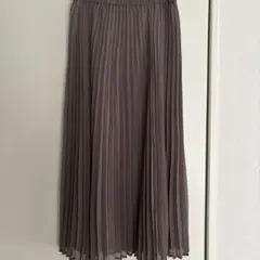 【GU】シフォンプリーツスカート ロング丈 モカ グレージュ ウエストゴム