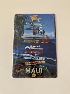 MAUI ハワイアン サインボード メタルプレート ブリキ看板