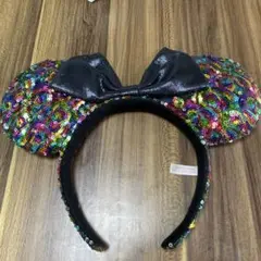 ミニーマウス風スパンコールカラフルカチューシャ