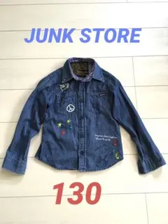 ジャンクストア　ブリーズ　デニムシャツ　シャツ　長袖　ペイズリー柄　130
