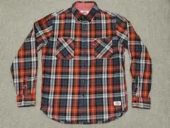 美品　ディッキーズ　ネルシャツ　赤×黒×白　チェック　M　ワークシャツ