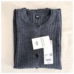 メリノリブクルーネックショートカーディガン