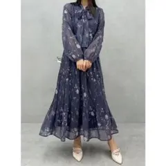 マーキュリーデュオ 花柄プリーツティアードワンピース Mサイズ