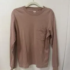 UNIQLO ブラウン Tシャツ 160サイズ ポケット付き　長袖のサムネイル
