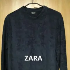 ZARA　ネイビー フリース 　タオル地です　XLサイズ