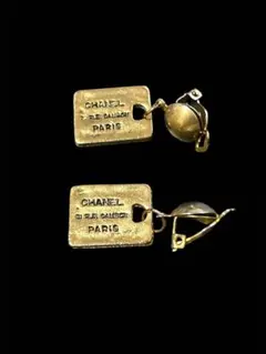 CHANEL 刻印　ゴールド プレート型 イヤリング レプリカ