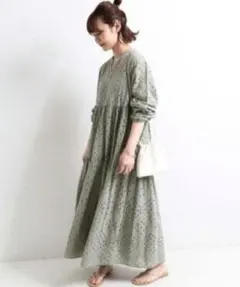 美品★スローブイエナ★エンブロイダリーティアードワンピース