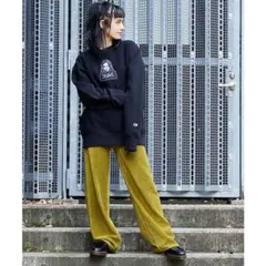 X-girlエックスガール　EASY WIDE PANTSベロアリブ　サイズＭ