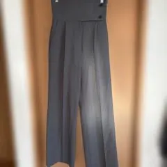 展示品ムルーア　ハイウエスト ワイドパンツ スラックス タックパンツ　グレー