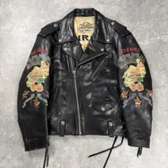 AVIREX アヴィレックス タトゥー 刺繍 ペイント ダブルライダース レザー