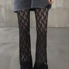 レース ブラック フレアパンツ