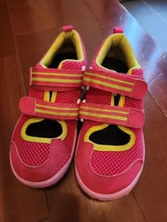 アシックス　ピンク メッシュ スニーカー ベルクロ