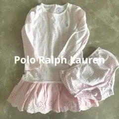 美品★ポロラルフローレン★ Tシャツストライプコットンワンピース12M / 80