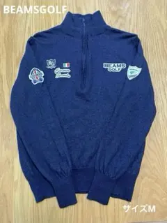 BEAMSGOLF ウールハーフジップニットセーター