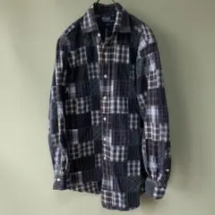 POLOポロRalph Laurenラルフ パッチワークシャツ L 香港製