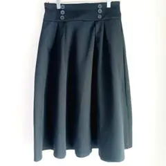 『SHEIN』シーイン（M）フレアスカート ボタンデザイン ウエストゴム 黒