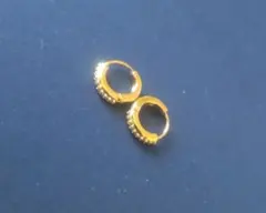 ＊SWAROVSKI＊ピンクゴールド＊フープピアス＊美品＊