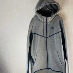 Nike ジップアップパーカー S グレー/ネイビー